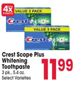 Jewel-Osco Crest Scope Plus Whitening Toothpaste offer
