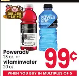 Jewel-Osco Powerade 28 oz. or vitaminwater 20 oz offer