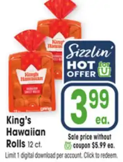 Jewel-Osco King's Hawaiian Rolls offer