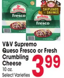 Jewel-Osco V&V Supremo Queso Fresco or Fresh Crumbling Cheese offer