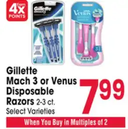 Jewel-Osco Gillette Mach 3 or Venus Disposable Razors offer