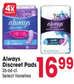 Jewel-Osco Always Discreet Pads offer