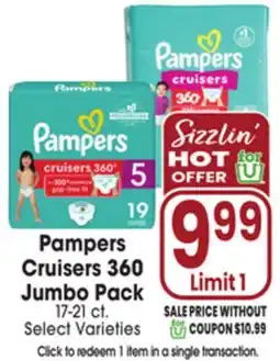 Jewel-Osco Pampers Cruisers 360 Jumbo Pack offer