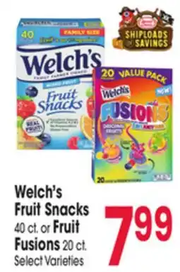 Jewel-Osco Welch's Fruit Snacks 40 ct. or Fruit Fusions 20 ct offer