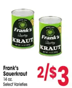 Jewel-Osco Frank's Sauerkraut offer