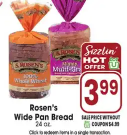 Jewel-Osco Rosen's Wide Pan Bread offer