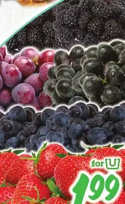 Jewel-Osco Strawberries 1 lb., Blueberries Pint, Blackberries 6 oz., Red or Black Seedless Grapes 1 lb offer