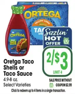 Jewel-Osco Oretga Taco Shells or Taco Sauce 4.9-8 oz offer