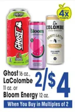 Jewel-Osco Ghost 16 oz., LaColombe 11 oz. or Bloom Energy 12 oz offer