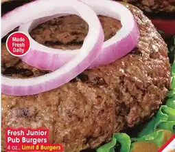 Jewel-Osco Fresh Junior Pub Burgers offer