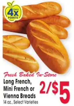 Jewel-Osco Long French, Mini French or Vienna Breads offer
