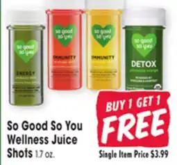 Jewel-Osco So Good So You Wellness Juice Shots offer