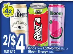 Jewel-Osco Ghost 16oz, LaColombe 11oz or Bloom Energy 12oz offer