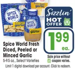 Jewel-Osco Spice World Fresh Diced, Peeled or Minced Garlic offer
