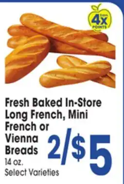 Jewel-Osco Fresh Baked In-Store Long French, Mini French or Vienna Breads offer