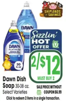 Jewel-Osco Dawn Dish Soap 30-38 oz offer