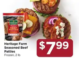 Food 4 Less Heritage Farm Seasoned Beef Patties offer