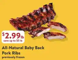 Fresh Thyme All-Natural Baby Back Pork Ribs offer