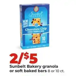 Hy-Vee Sunbelt Bakery granola or soft baked bars offer