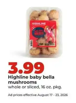 Hy-Vee Highline baby bella mushrooms offer
