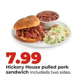 Hy-Vee Hickory House pulled pork sandwich offer