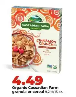 Hy-Vee Cascadian Farm Cinnamon Crunch Cereal offer