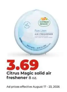 Hy-Vee Citrus Magic solid air freshener offer