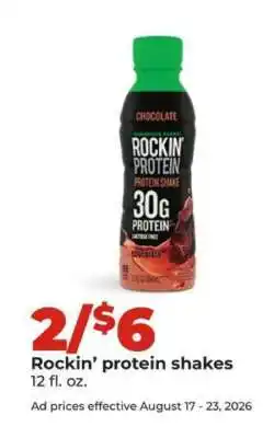 Hy-Vee Rockin’ protein shakes offer