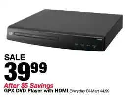 Bi-Mart Gpx Dvd Player With Hdm offer