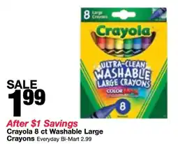 Bi-Mart Crayola washable large crayons offer