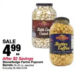 Bi-Mart Stonehedge Farms Popcorn Barrels offer