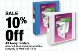 Bi-Mart All Avery Binders offer