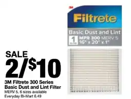 Bi-Mart 3m filtrete 300 series basic dust and lint filter offer
