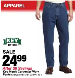 Bi-Mart Key Men's Carpenter Work Pants offer