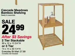 Bi-Mart Cascade Meadows bamboo shelving offer