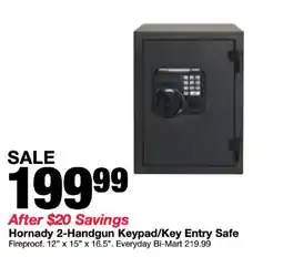 Bi-Mart Hornady 2-handgun keypad/key entry safe offer