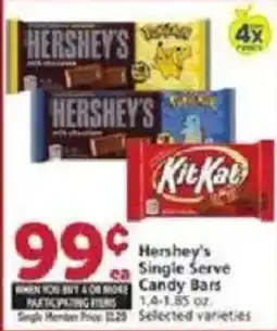 Vons Hershey's Single Serve Candy Bars offer