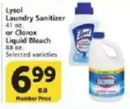 Vons Lysol laundry sanitizer or clorox liquid bleach offer
