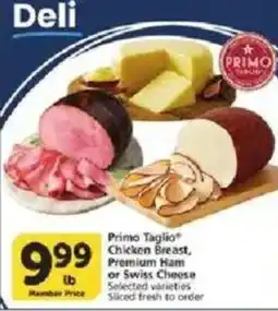 Vons Primo Taglio Chicken Breast, Premium Ham or Swiss Cheese offer