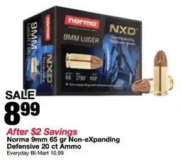 Bi-Mart Norma 9mm 65 gr Non-eXpanding Defensive Ammo offer