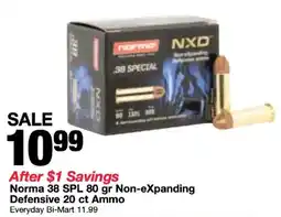 Bi-Mart Norma 38 Spl 80 Gr Non-eXpanding Defensive Ammo offer