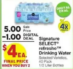 United Supermarkets Signature Select refreshé drinking water offer