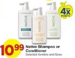 United Supermarkets Native Shampoo or Conditioner offer