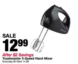 Bi-Mart Toastmaster 5-Speed Hand Mixer offer