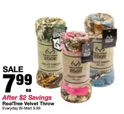 Bi-Mart RealTree Velvet Throw offer