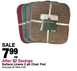 Bi-Mart Sultans Linens Chair Pad offer