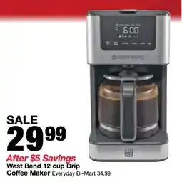 Bi-Mart West Bend 12 cup Drip Coffee Maker offer