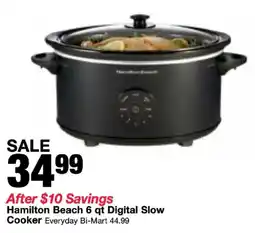 Bi-Mart Hamilton Beach 6 qt Digital Slow Cooker offer
