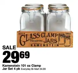 Bi-Mart Kamenstein glass clamp jars offer