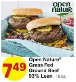 United Supermarkets Open Nature Grass Fed Ground Beef offer